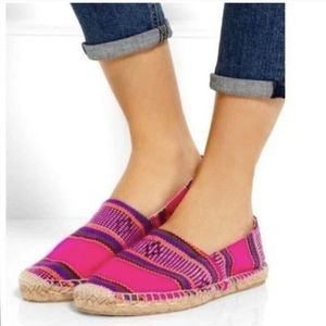 J. Crew Pink Woven Canvas Southwestern Espadrille Flats